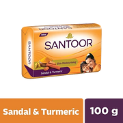 Santoor Skin Moisturidsing Sandal & Turmeric Bathing Soap, 100 g