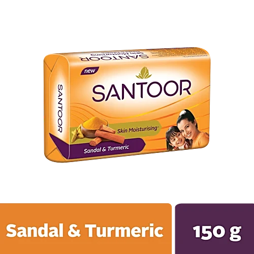 Santoor Skin Moisturizing Sandal & Turmeric Bathing Soap, 150 g