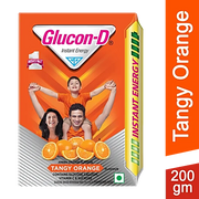 Glucon-D Instant Energy Glucose Powder - Tangy Orange, 200 g Refill Pack