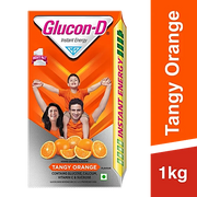 Glucon-D Instant Energy Glucose Powder - Tangy Orange, 1 kg Refill Pack