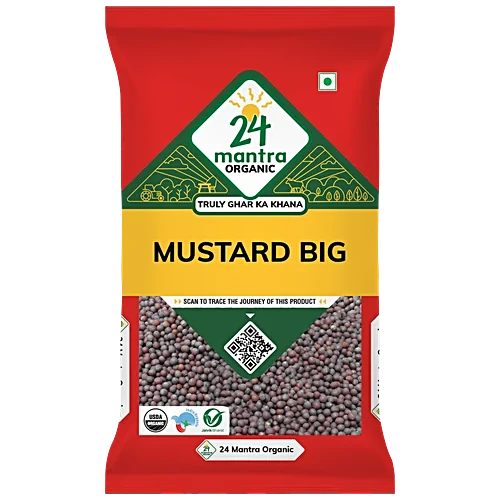 24 Mantra Organic Organic Mustard/Sasive Seeds - Whole, Big, 100 g Pouch