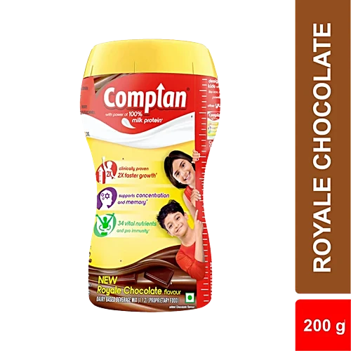 Complan Nutrition Drink Powder - For Kids, Royale Chocolate Flavour, 200 g