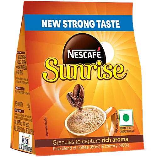 Nescafe Sunrise Instant Coffee Powder - Chicory Mix, 90 g Pouch