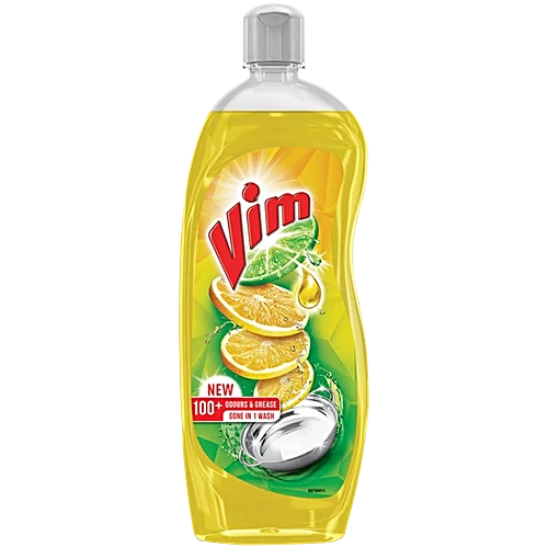 Vim Dishwash Liquid Gel With Lemon Fragrance - Leaves No Residue, Grease Cleaner For All Utensils, 750 ml Bottle