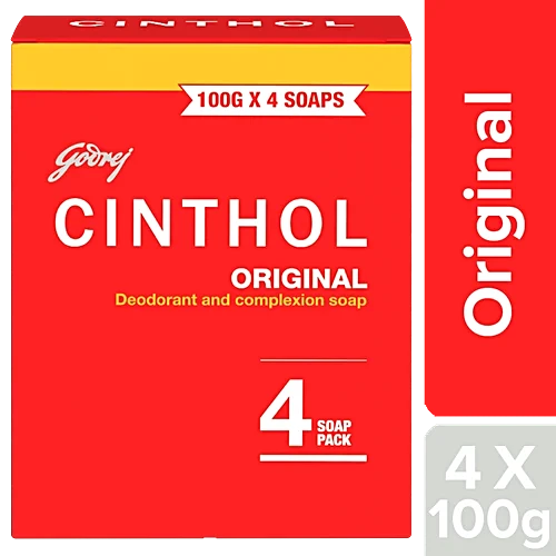 Cinthol Orignal Deodorant and Complexion Bath Soap, 100 g (Pack of 4)