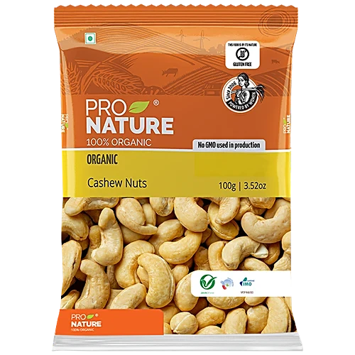 Pro Nature Organic - Cashew/Godambi nuts, 100 g Pouch