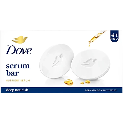Dove Cream Bar Bathing Soap, 125 g (Buy 4 Get 1 Free)