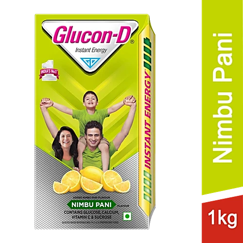 Glucon-D Instant Energy Glucose Powder - Nimbu Pani, 1 kg Refill Pack
