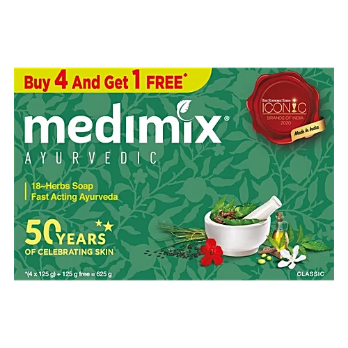 Medimix 18 Herbs Ayurvedic Soap, 125 g (Buy 4 Get 1 Free)