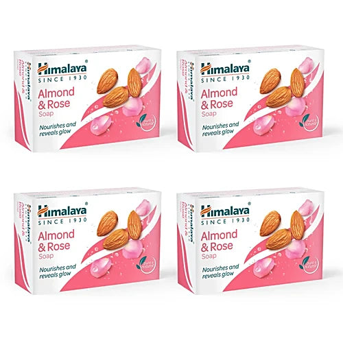 Himalaya Almond & Rose Soap, Moisturizes & Cools Skin, 125 g (Pack of 4, Save Rs. 20/-)