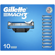 Gillette Mach 3 Razor Blades for Men With Lubrication Strip Pack of 10 Cartridges, 10 pcs