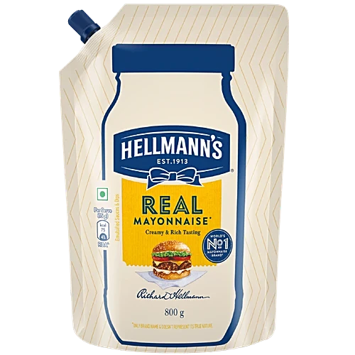 Hellmann's Veg Mayonnaise 100% Vegetarian Creamy Mayo Used For Dressings & Condiments, 800 g