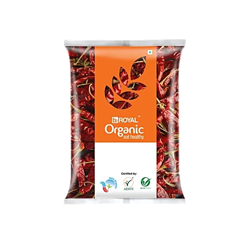 Royal Organic Red/Guntur Chilli - Whole, 500 g