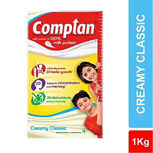 Complan Nutrition Drink Powder - For Kids, Creamy Classic Flavour, 1 kg Carton
