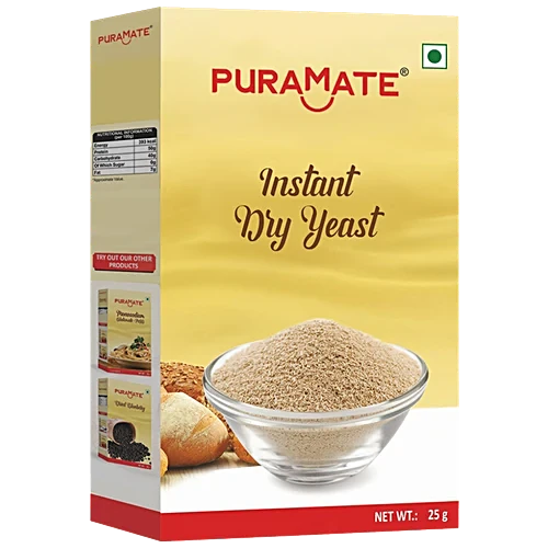 Puramate Instant Dry Yeast - Makes Bread Soft & Fluffy, 25 g Box