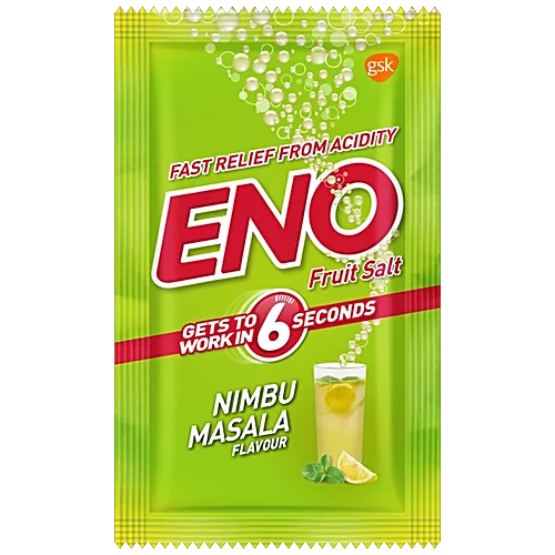 Eno Digestive Anatacid - Nimbu Masala Flavour, Fruit Salt, Fast Relief From Acidity, 5 g