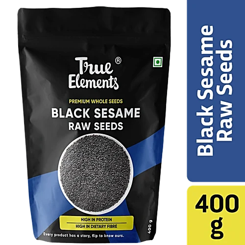 True Elements Raw Black Sesame/Til Seeds, 400 g