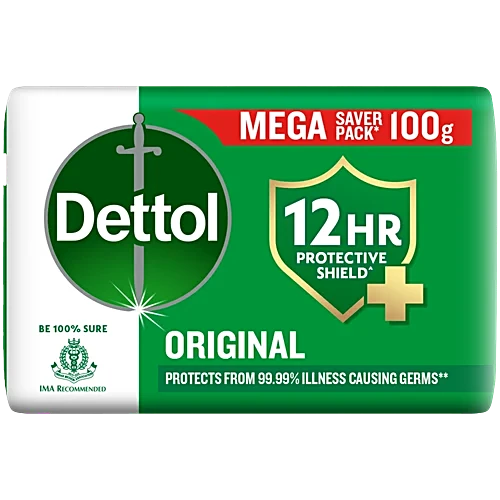 Dettol Original Bathing Soap Bar With 12 Hr Germ protection, 100 g