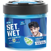 Set Wet Styling Hair Gel for Men - Casually Cool, 250 ml Jar