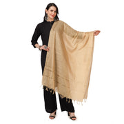 Generic Women's Chanderi Solid Dupatta (Gold, Length:Â 2.25 to 2.50 Mtr)