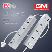 GM Cuba Power Strip USB Type C&A - Grey : 1 Unit