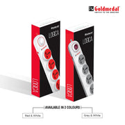 Goldmedal Logica 4x1 Spike Guard (2 Meter Cable) - White : 1 Unit