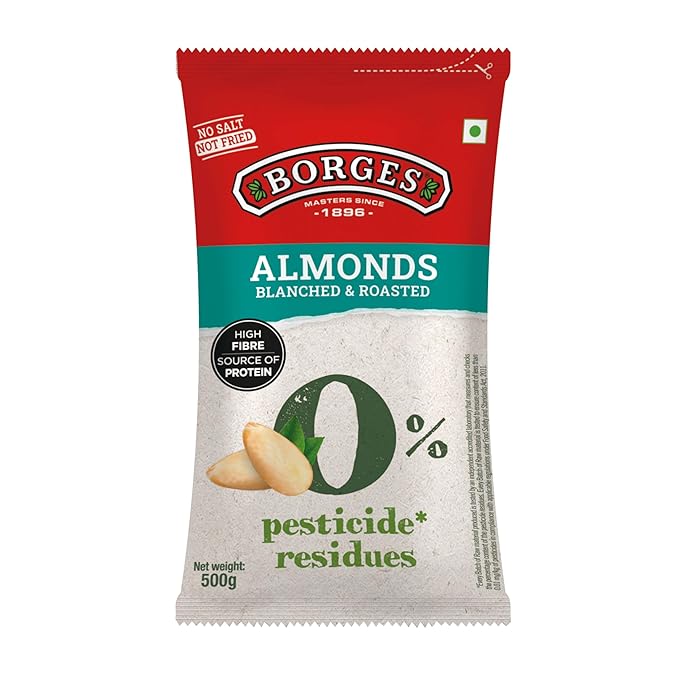 Borges Almonds (Badam) Blanched & Roasted: 500 g