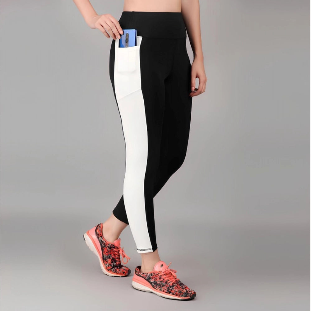 Polyester Solid Ankle length High Waisted Tights (Grey)