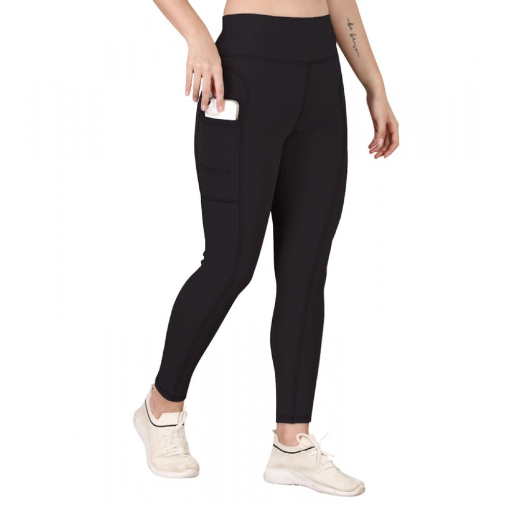 Polyester Solid Ankle length High Waisted Tights (Grey)
