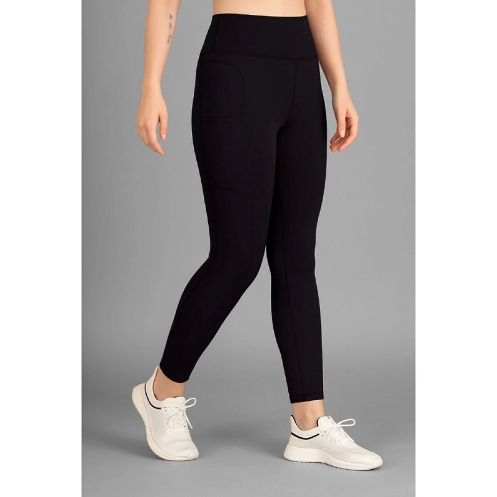 Polyester Solid Ankle length High Waisted Tights (Grey)