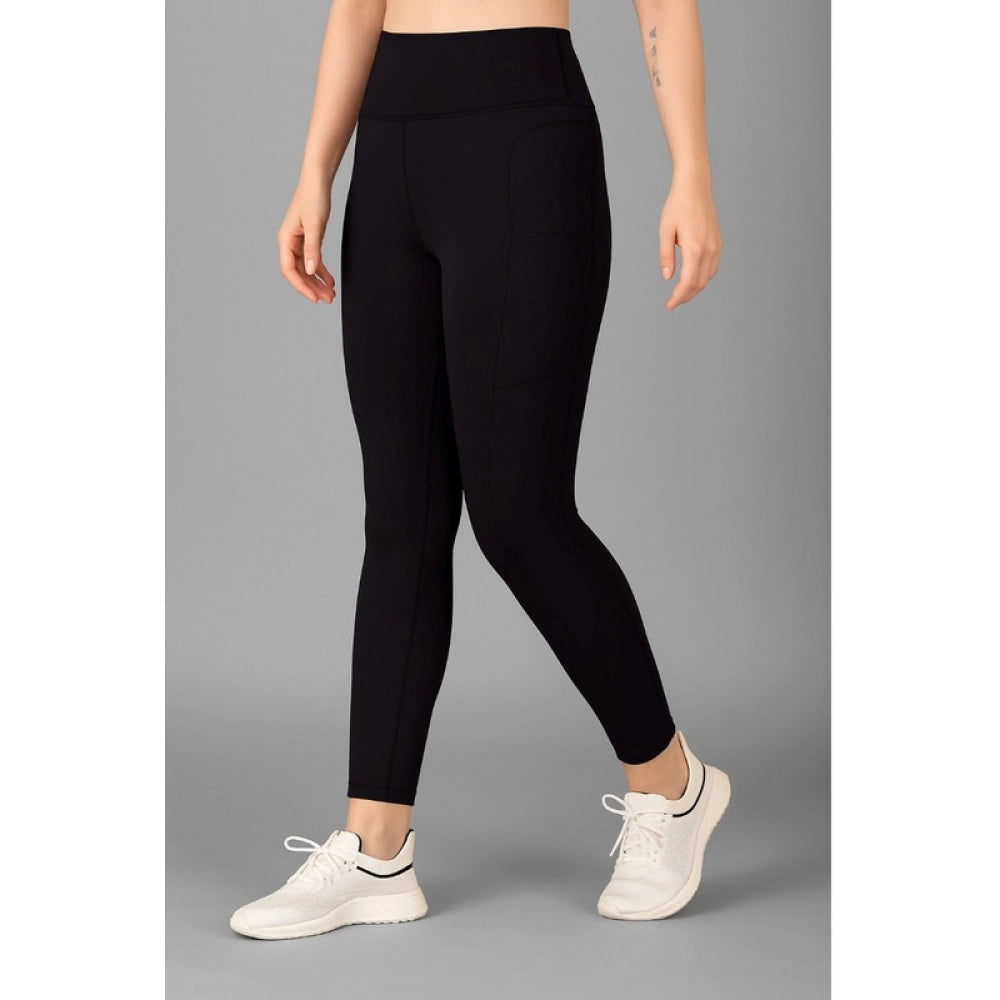 Polyester Solid Ankle length High Waisted Tights (Grey)