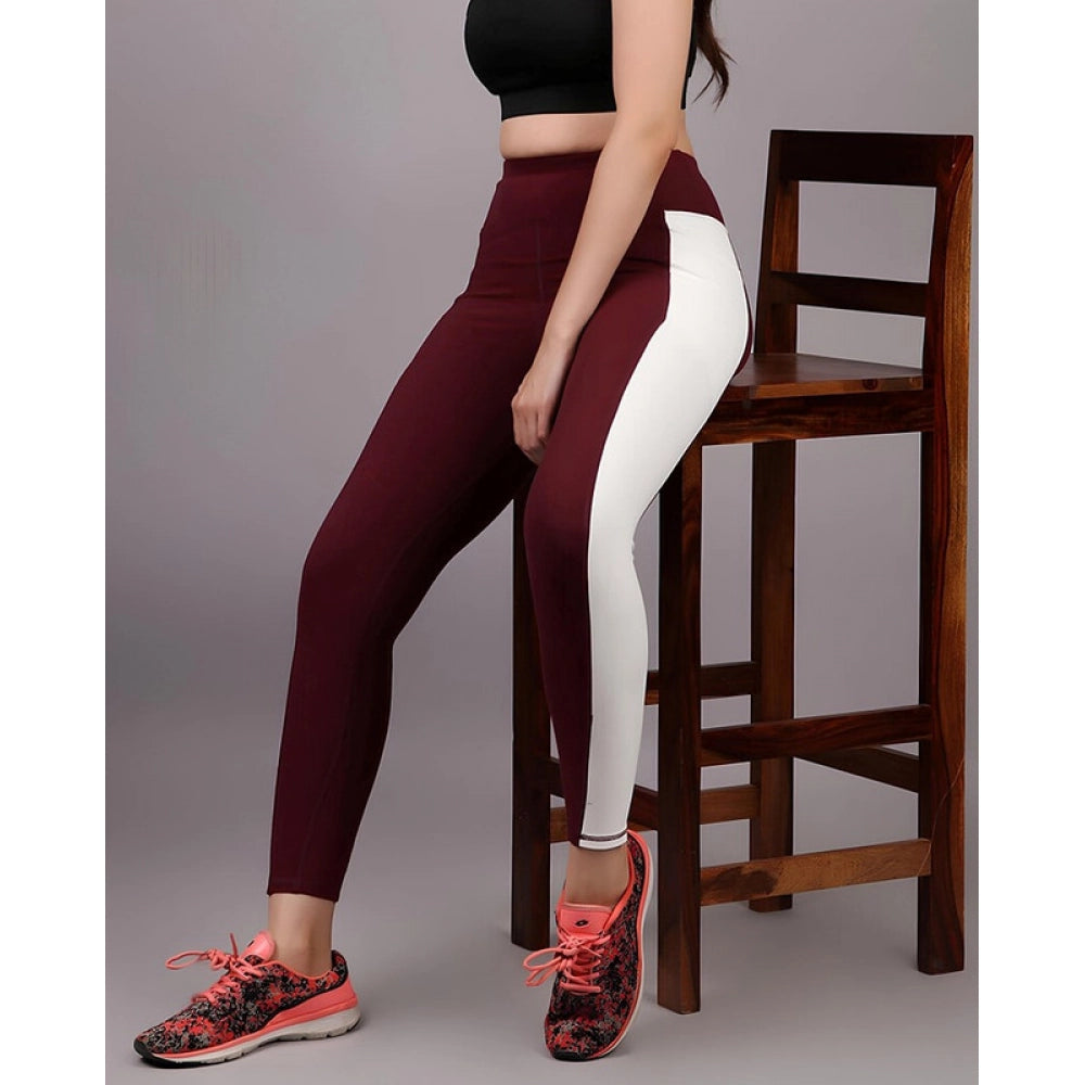 Polyester Solid Ankle length High Waisted Tights (Navy Blue)