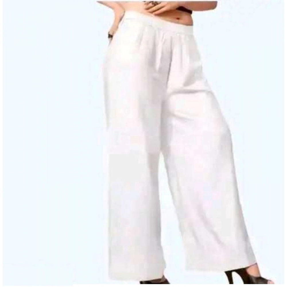 Casual Rayon Solid Ankle Length Palazzo (Red, Free Size)