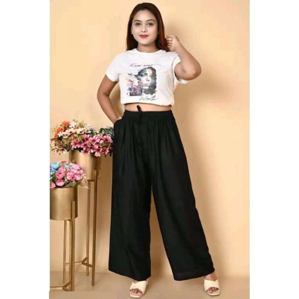 Casual Rayon Solid Ankle Length Palazzo (Red, Free Size)