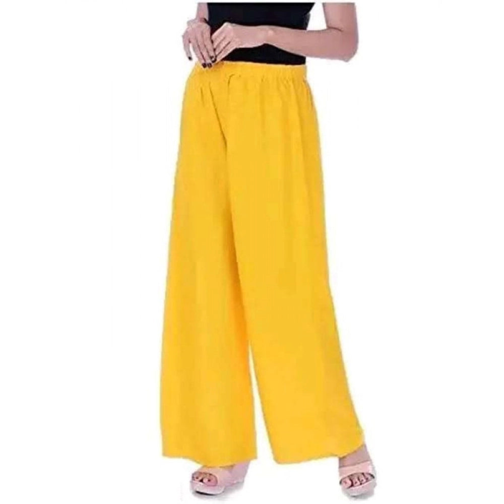 Casual Rayon Solid Ankle Length Palazzo (Red, Free Size)