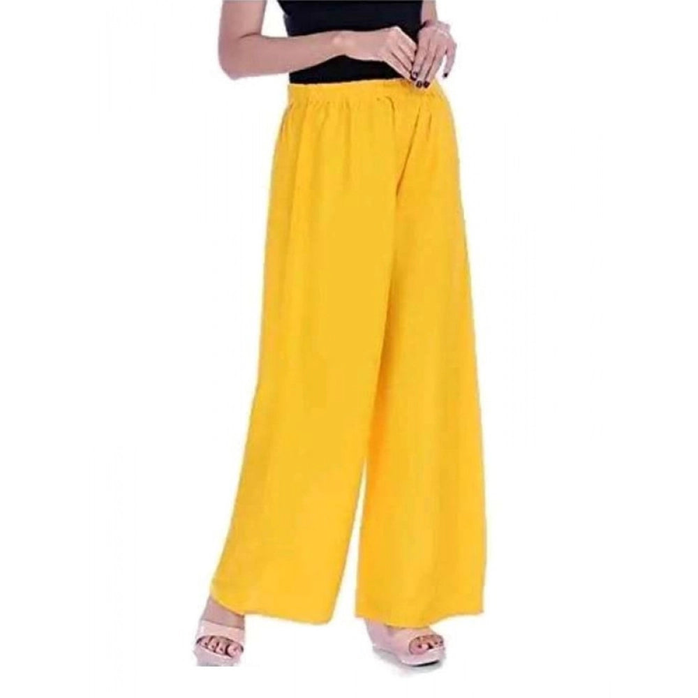 Casual Rayon Solid Ankle Length Palazzo (Red, Free Size)