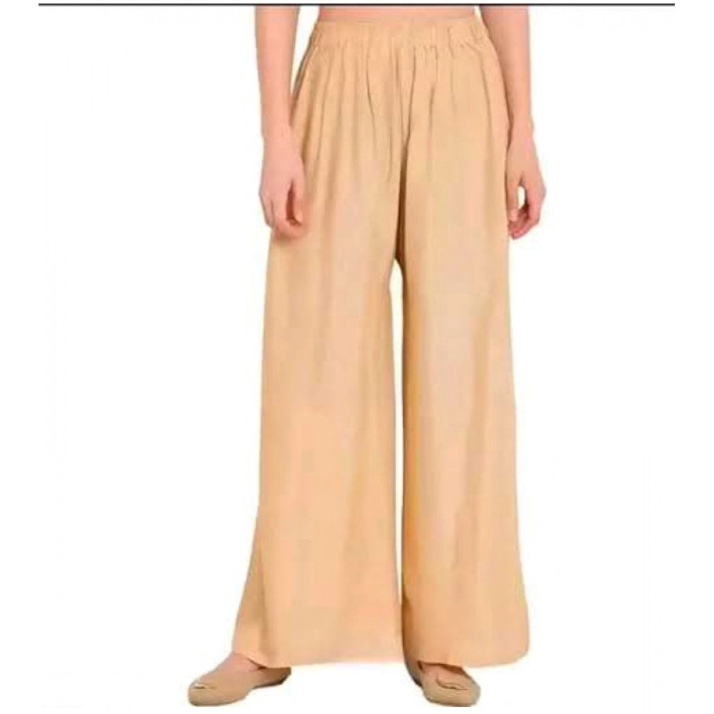 Casual Rayon Solid Ankle Length Palazzo (Grey, Free Size)