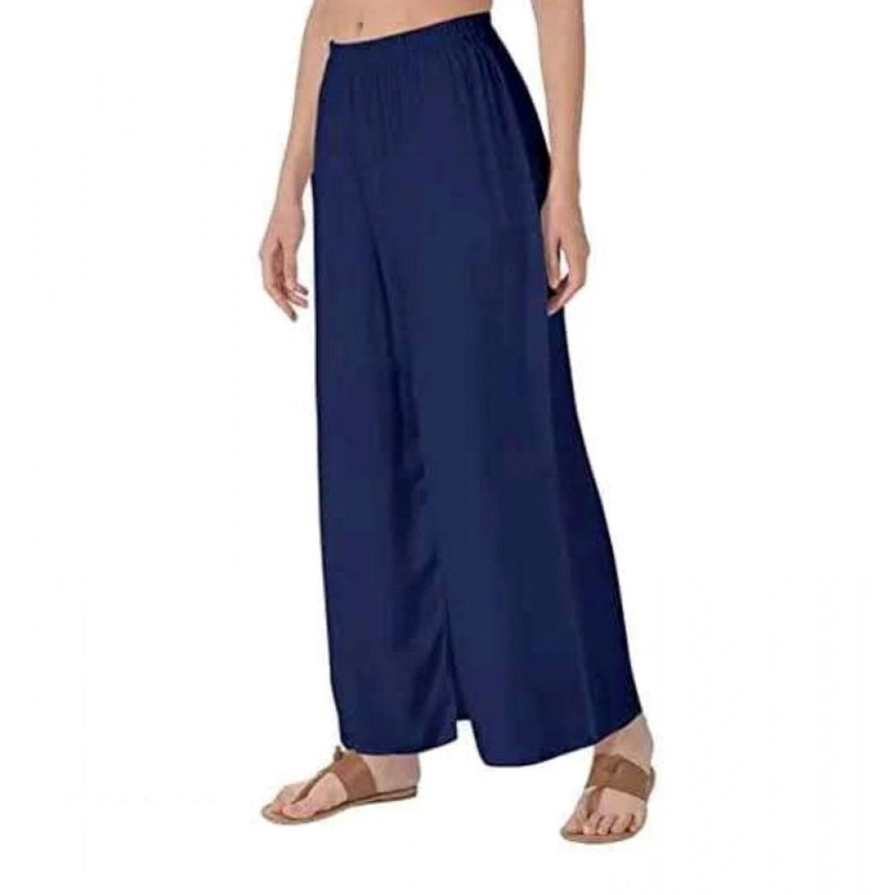 Casual Rayon Solid Ankle Length Palazzo (Grey, Free Size)