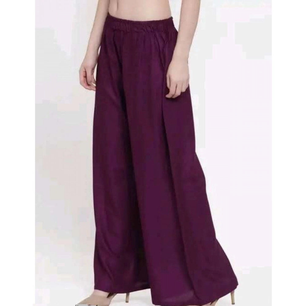 Casual Rayon Solid Ankle Length Palazzo (Grey, Free Size)