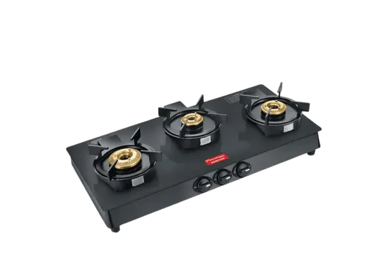 Prestige Efficia Glasstop LP Gas Stove - 3 Brass Burner : 1 Unit