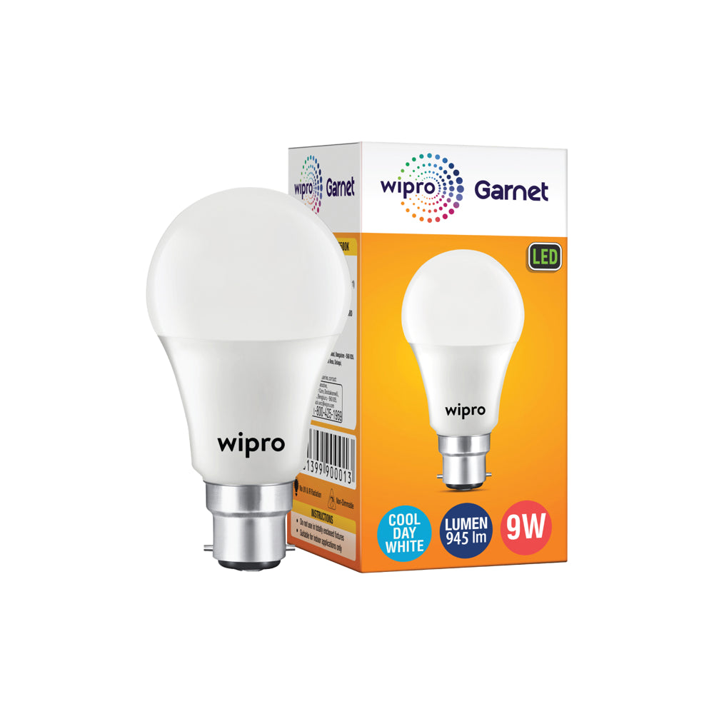 Wipro Garnet White LED Bulb B22 6500K (9 W) : 1 Unit