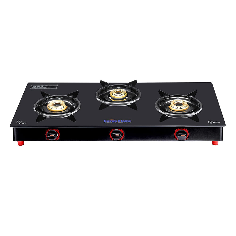 Suryaflame Stainless Steel Lotus LPG Gas Stove : 3 Burners