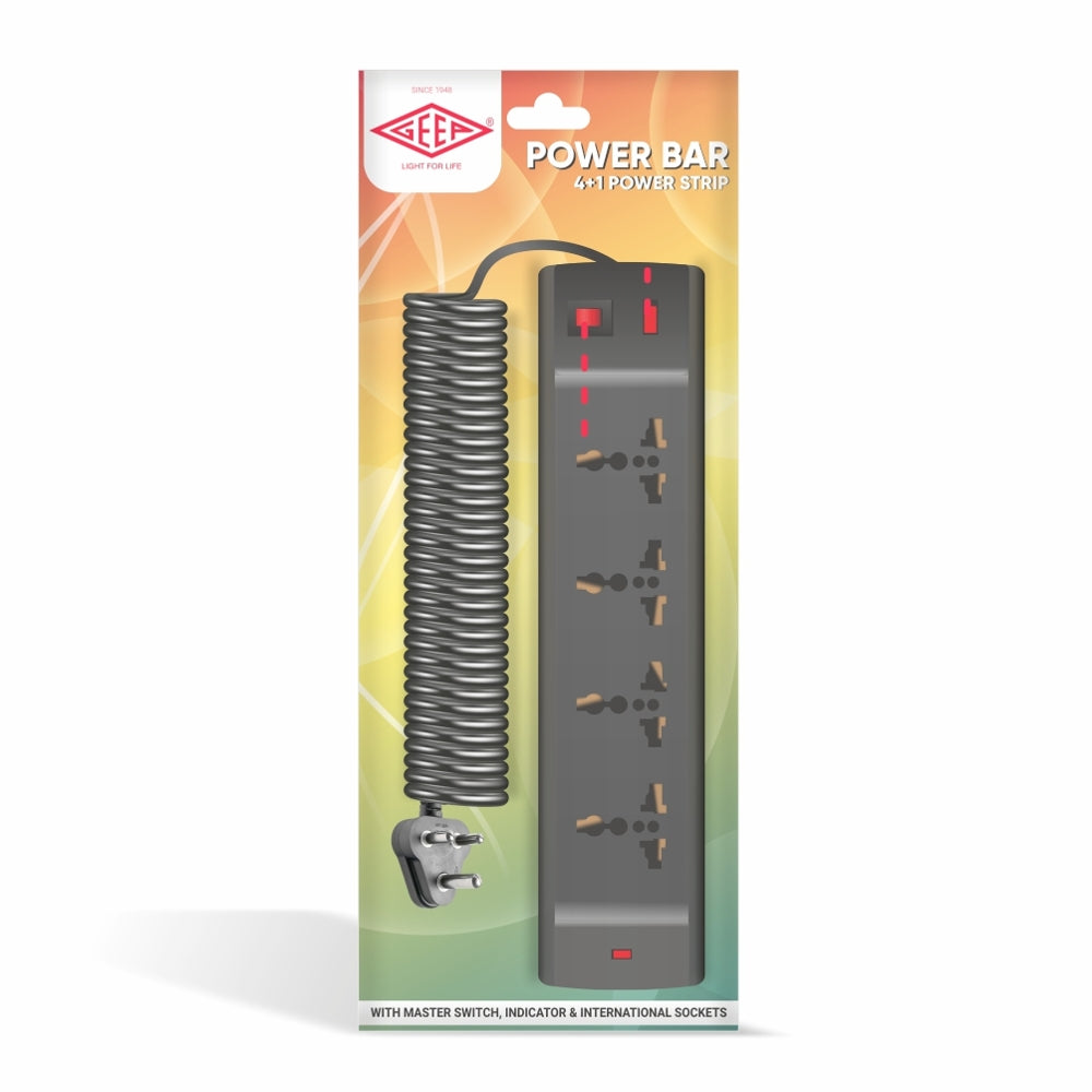 Geep Power Bar 4+1 Power Strip : 2 Metre