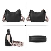 Women's PU Leather Zipper Sling Bag (Beige)