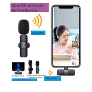 K9 Microphone, Digital Mini Portable Recording Clip Mic with Receiver