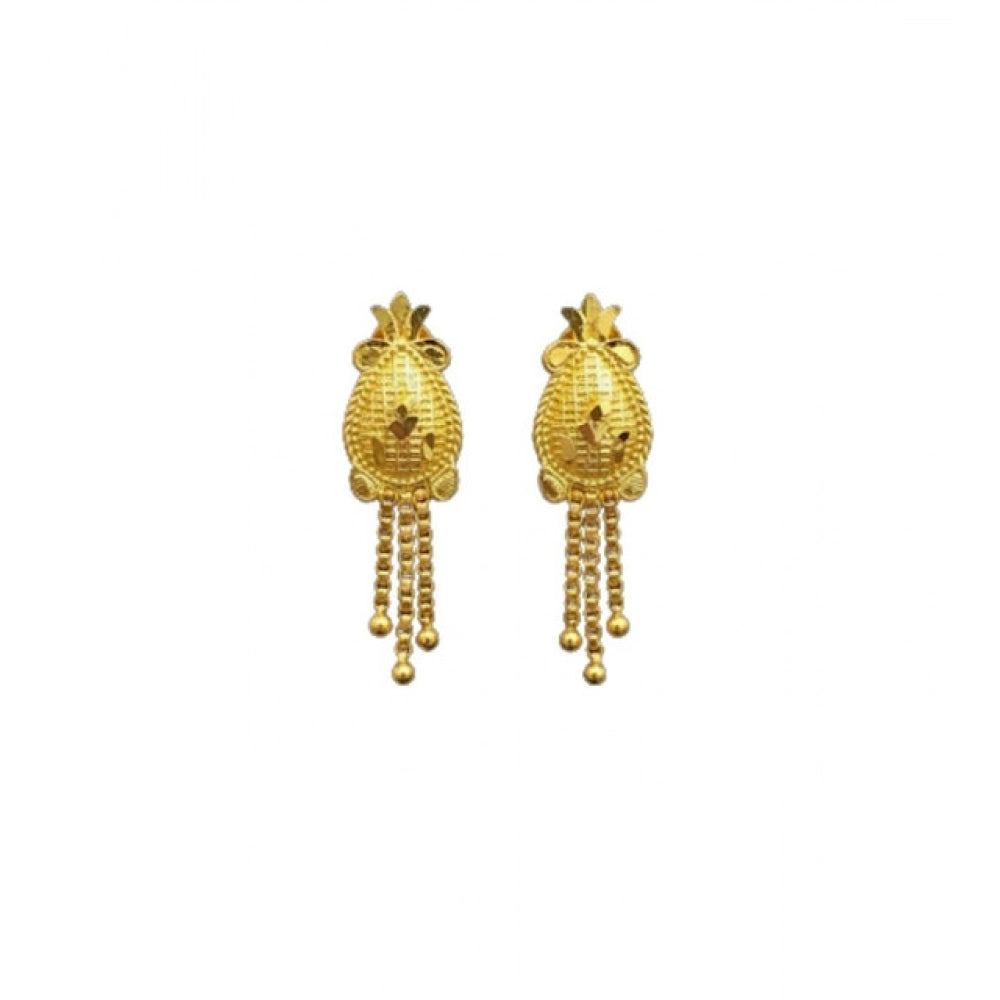 Pack of_2 Brass Gold-Plated Earrings (Gold)