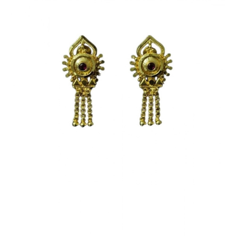 Pack of_2 Brass Gold-Plated Earrings (Gold)