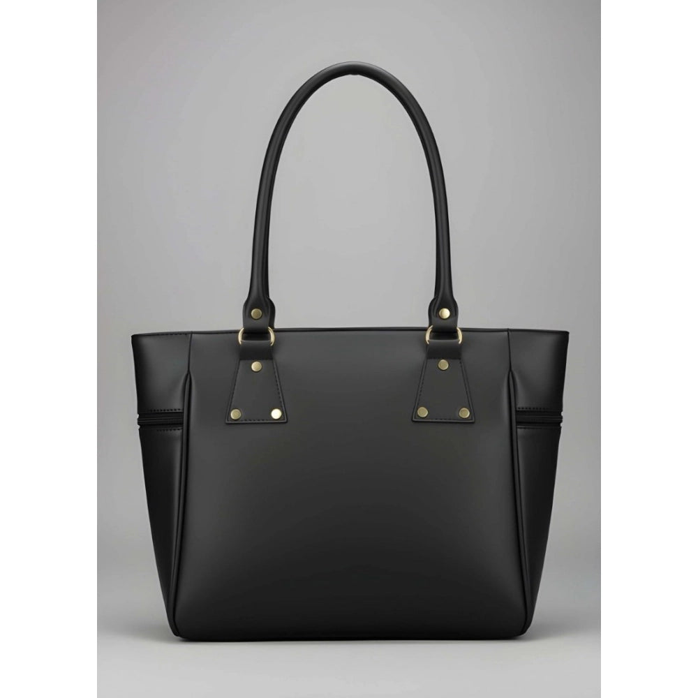 PU Leather Solid Shoulder Zipper Handbag (Cream)