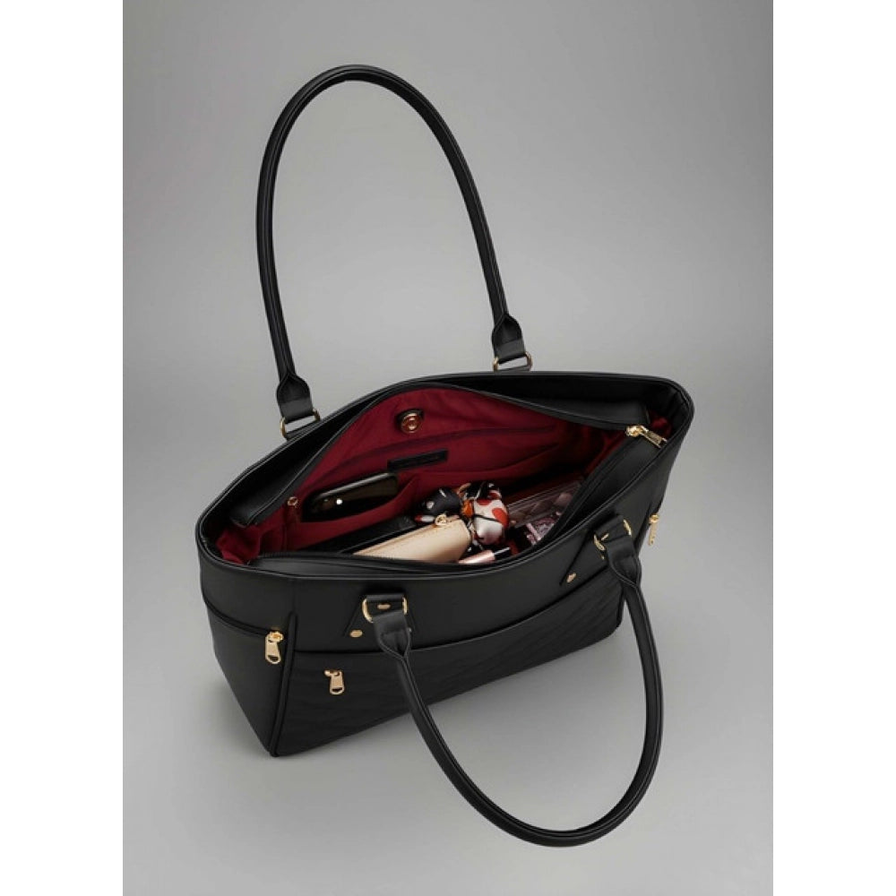 PU Leather Solid Shoulder Zipper Handbag (Cream)
