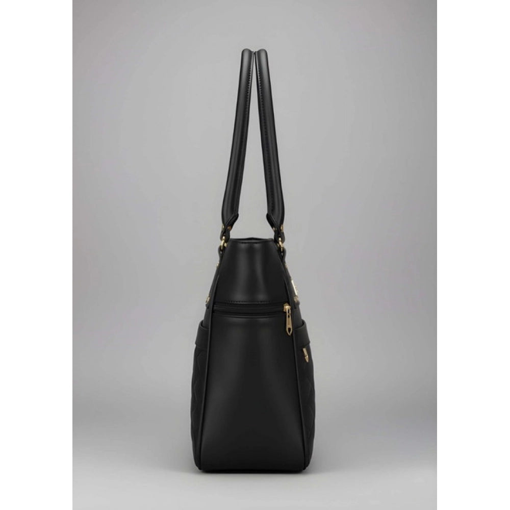PU Leather Solid Shoulder Zipper Handbag (Cream)